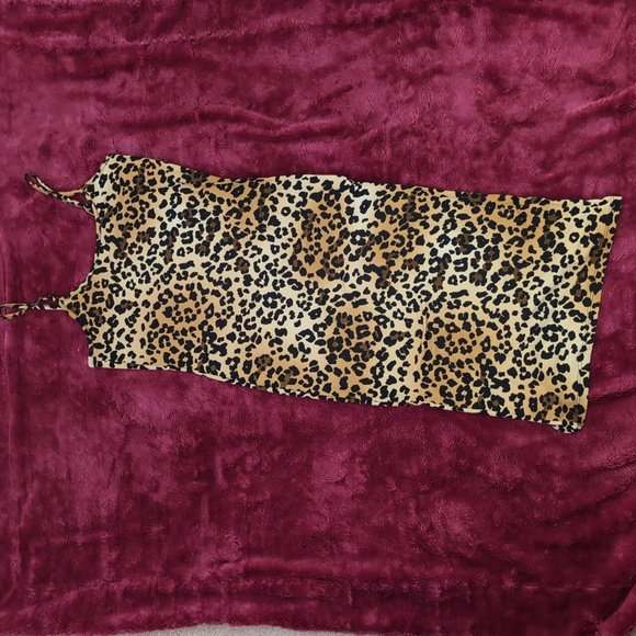 FASHION NOVA Leopard Dress Sleeveless slip Sz L - Picture 2 of 9